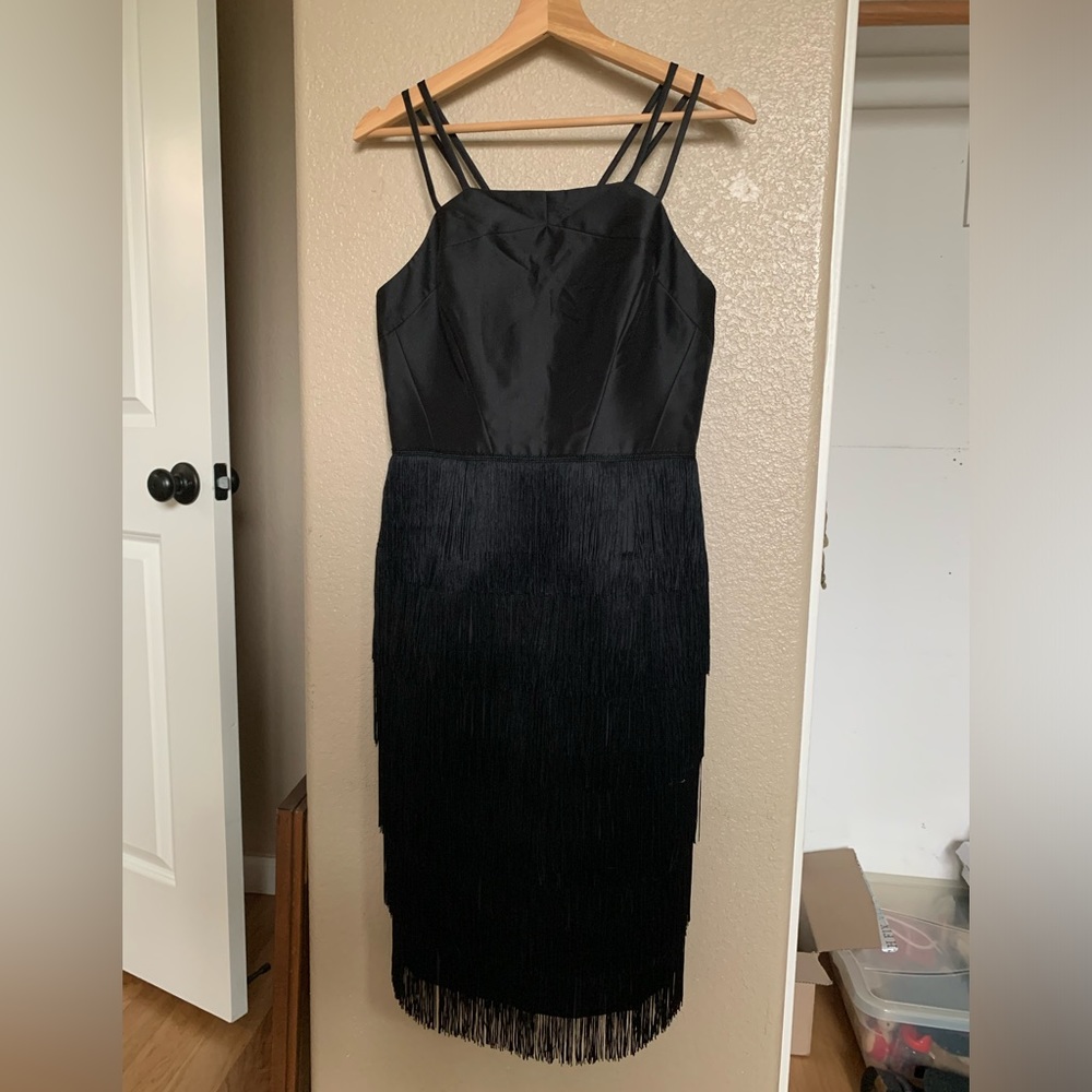 Flapper style fringe cocktail dress